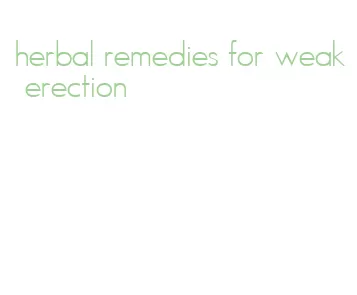 herbal remedies for weak erection